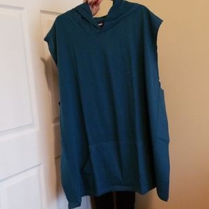 King Size 5X Hoodie Vest, Teal NWOT